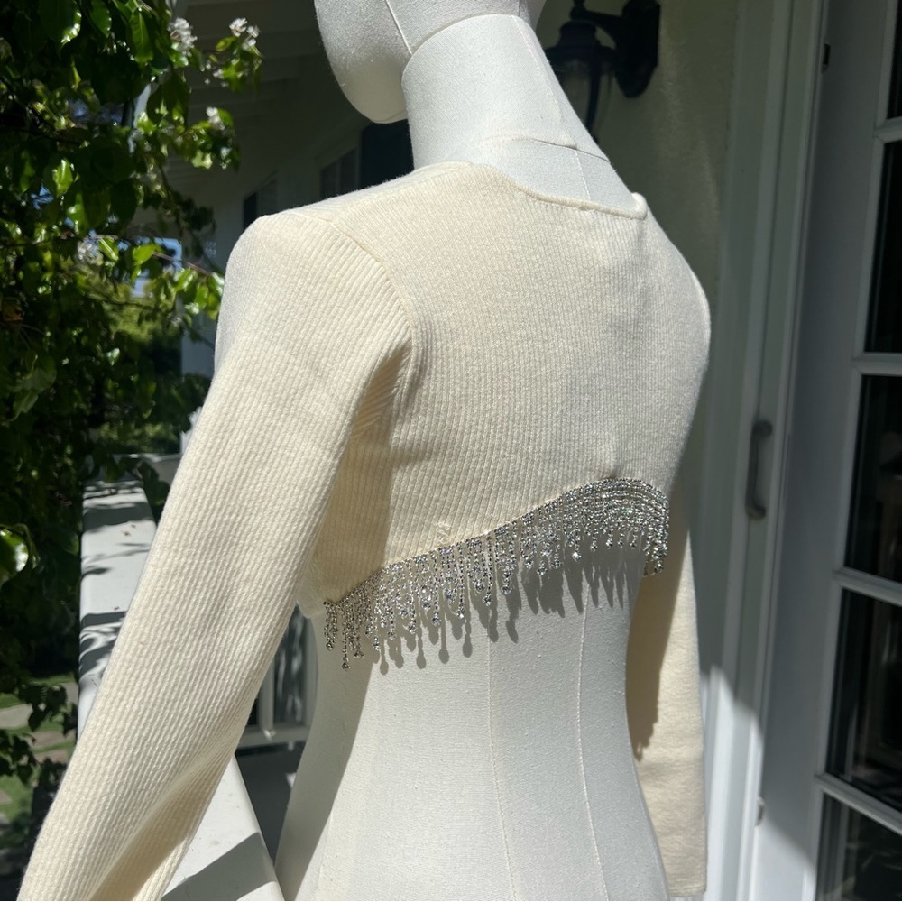 Rhinestone Soft Crop Top - Picture 8 of 10